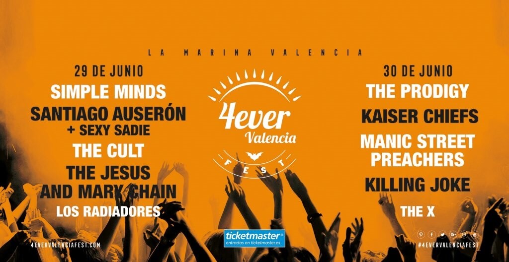 29 и 30 июня в Валенсии впервые пройдёт музыкальный фестиваль 4ever Fest, в рамках которого выступит легендарная группа The Prodigy и многие другие звёзды.