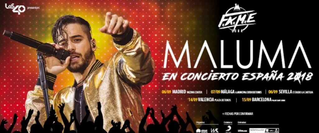 14 сентября на арена для корриды в Валенсии выступит известный колумбийский исполнитель Maluma в рамках турне «F.A.M.E.» в честь одноимённого альбома