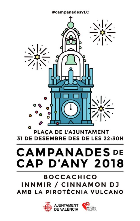 Новогодняя ночь 2019 на Площади мэрии в Валенсии
