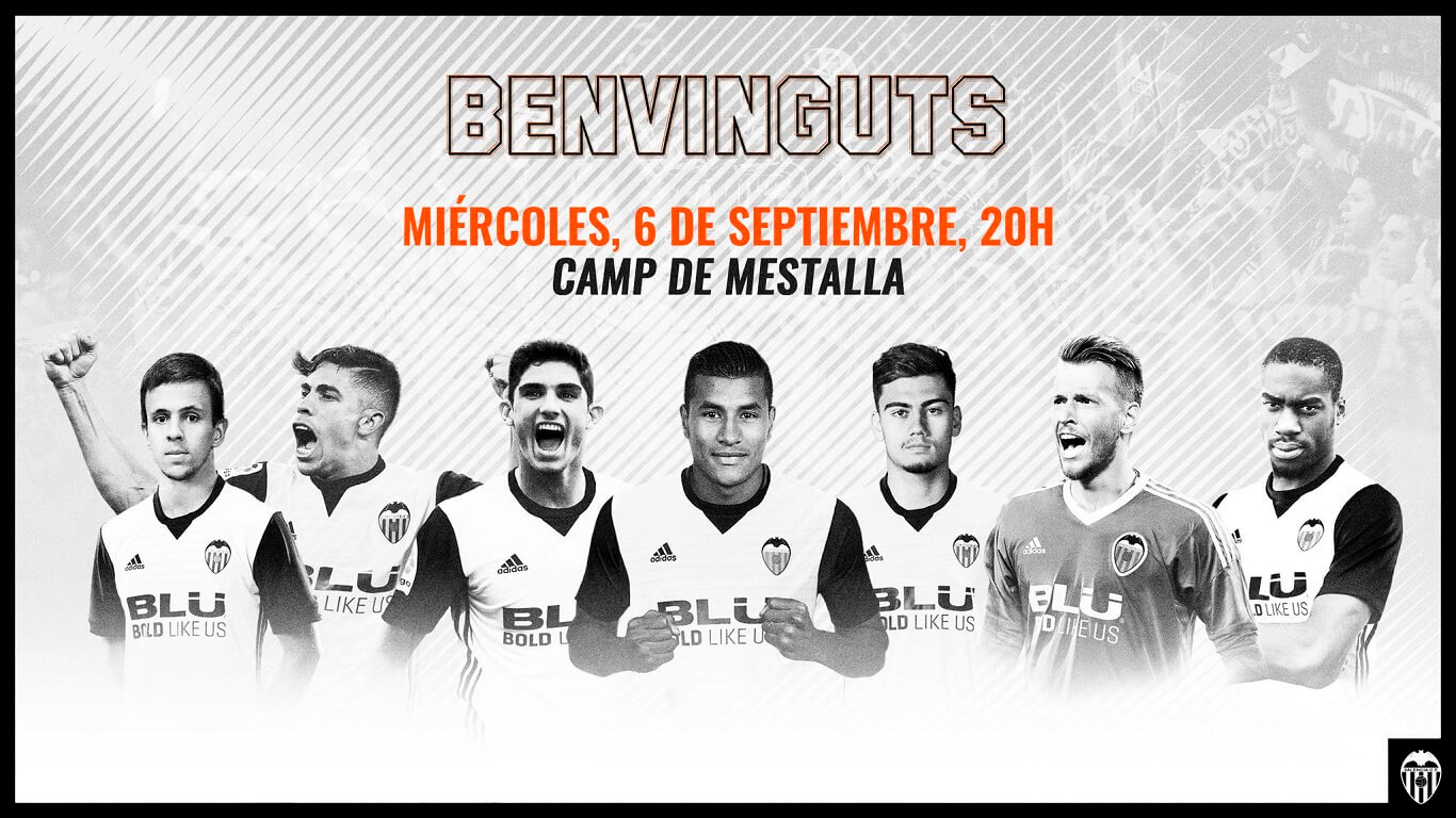 6 сентября на стадионе "Месталья" в Валенсии состоится торжественная презентация семи новых игроков футбольного клуба "Валенсия" болельщикам