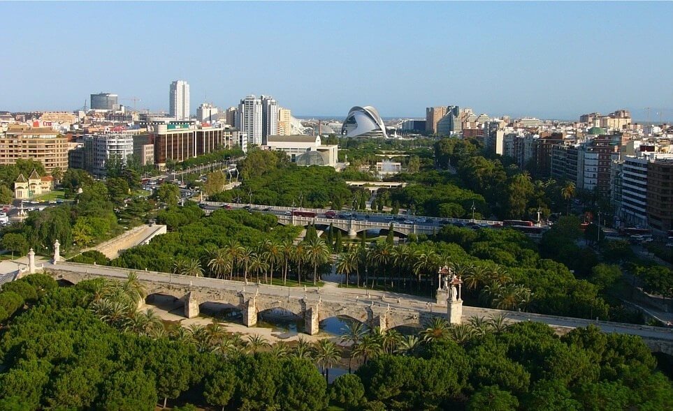 Масштабы городского парка Турия в Валенсии