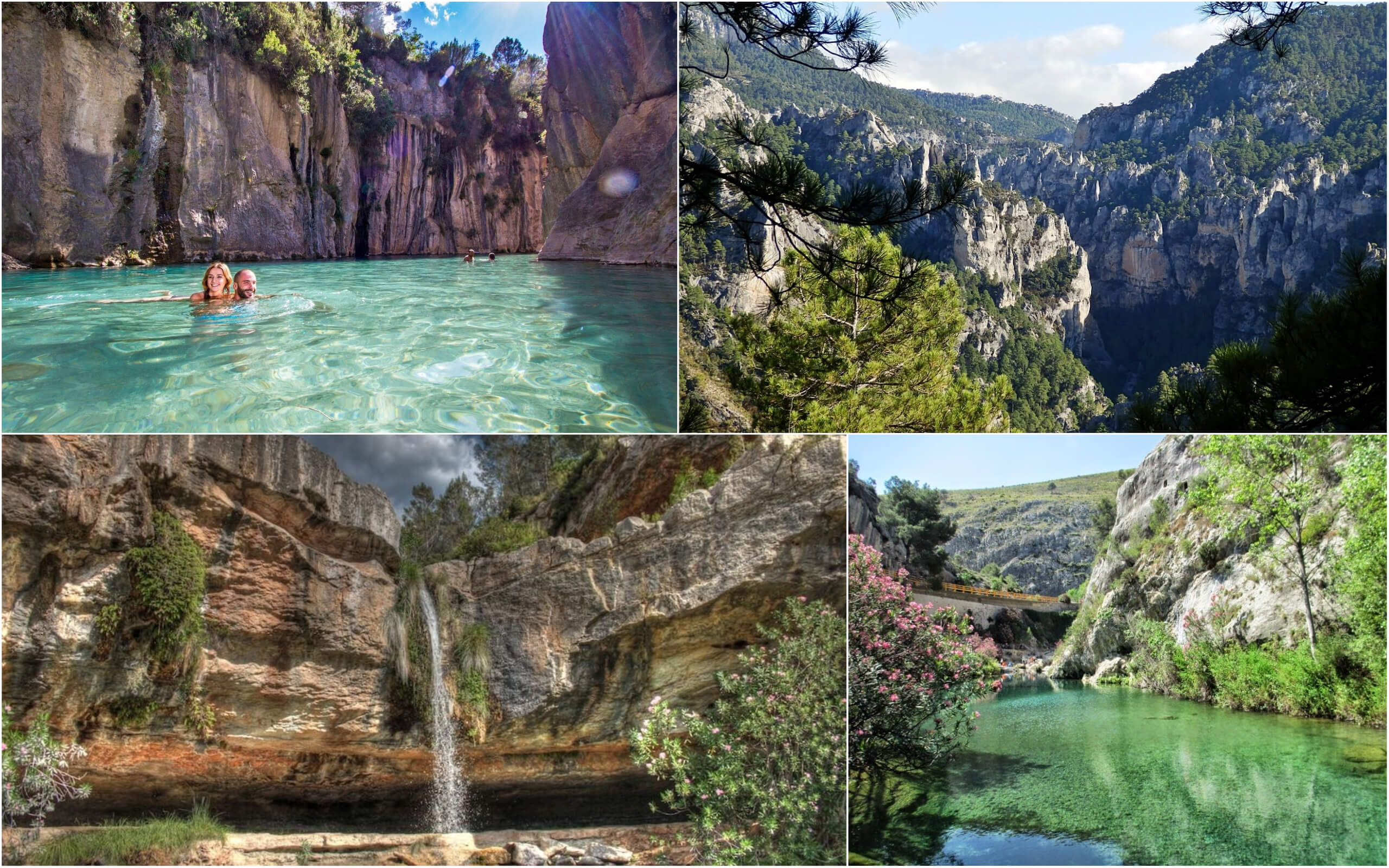  Список главных натуральных бассейнов и речек в городе Валенсия, Испания.