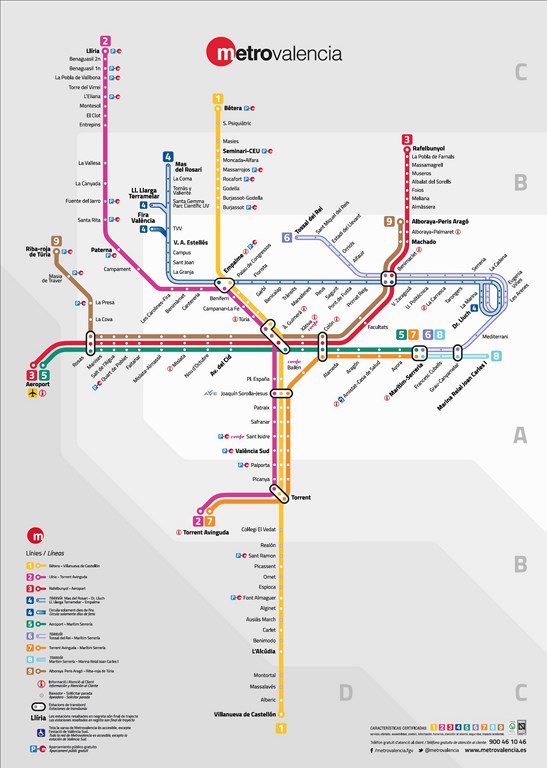 Обновлённая карта метро Валенсии